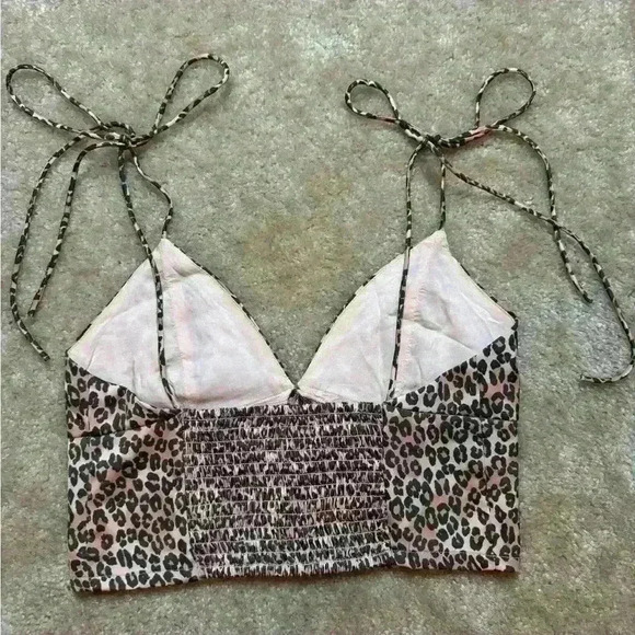 Urban Outfitters Satin Strappy Whimsigoth Animal Print Bustier Button Top Size M - Picture 4 of 9